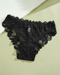 Sexy Sheer Lace Low-Waist Bikini Panties – Semi-Cheeky & Flirty
