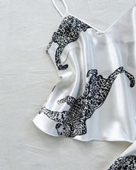 Sexy Leopard Print Satin Cami and Long Pants Pajama Set