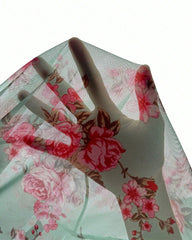 Sexy Floral Mesh Camisole Nightdress with Bow & Matching Thong