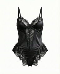 Sexy Floral Lace Jumpsuit with Ruffles – Slimming & Comfortable