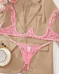 Women's Lace Sheer Sexy Lingerie Two-piece Set