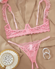 Women's Lace Sheer Sexy Lingerie Two-piece Set