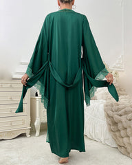 Kimono Satin Robe with Side Split