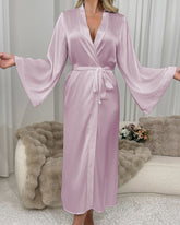 Long silks long sleeves tie sexy robe