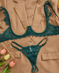 Women's Lace Sheer Sexy Lingerie Two-piece Set