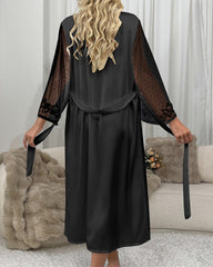 Sexy Satin Lace Bridal Robe