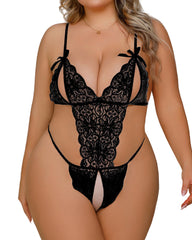 Sexy Plus Size Hollow Crotch Jumpsuit Sleepwear