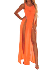 Sexy Mesh See-Through Robe with Slit