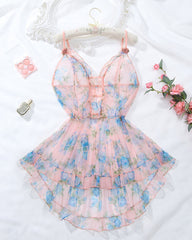 Plus Size Printed See-Through Camisole – Sexy Mesh Nightwear