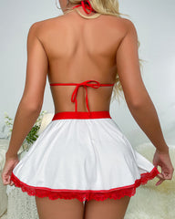 Sexy Female Nurse Bowknot Role-Play Outfit