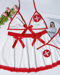 Sexy Female Nurse Bowknot Role-Play Outfit