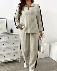 Women’s Designer Sweatshirt & Wide-Leg Pants Set