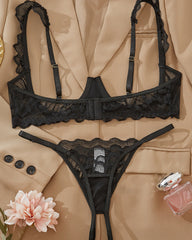 Women's Lace Sheer Sexy Lingerie Two-piece Set