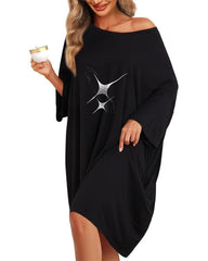 Plus Size Ultra-Soft Oversized Shirt Sleepwear with Pockets