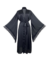 Sexy Kimono Satin Robe with Side Split