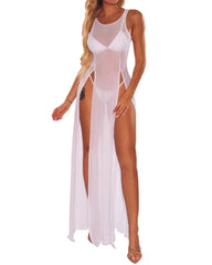 Sexy Mesh See-Through Robe with Slit