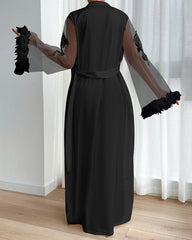 New Satin Lace Long Sleeve Nightgown