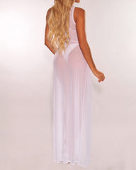 Sexy Mesh See-Through Robe with Slit