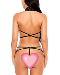 Sexy Lace Deep V Halter One-Piece Bodysuit