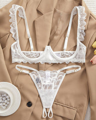 Women's Lace Sheer Sexy Lingerie Two-piece Set