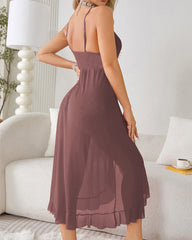 Sexy V-Neck Backless Sleeveless Robe