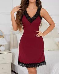 Sexy and comfortable solid color nightdress