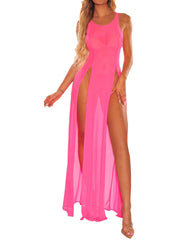 Sexy Mesh See-Through Robe with Slit