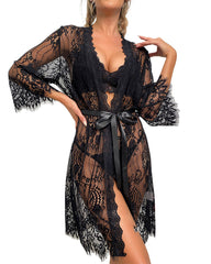 Sexy mesh lace sheer robes