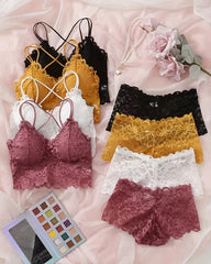 Lace Wireless Bra & Panty Set – 4-Piece Lingerie Basics