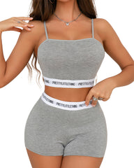 Yoga Push-Up Shockproof Strappy Back Sports Bra and Shorts Set