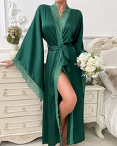 Kimono Side Split Satin Pure Silky Robes