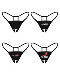 Seamless Women’s Thongs 4-Pack – Sports, Yoga, Letter Print Underwear