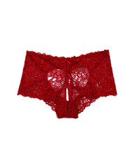 4-Pack Women’s Mid-Waist Lace Underwear with Heart-Shaped Hollow Jacquard Design