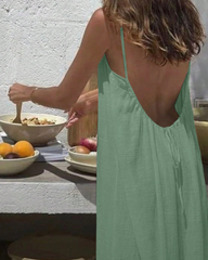 Women's Solid Color Backless Cami NightDress