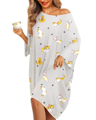 Plus Size Ultra-Soft Oversized Shirt Sleepwear with Pockets