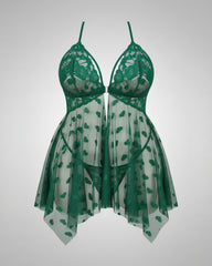 Plus Size Lace Nightdress with Front Slit