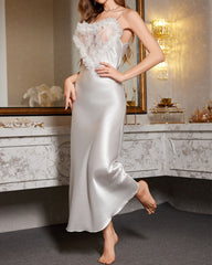 Sexy Lace Heart Long Slip Nightdress