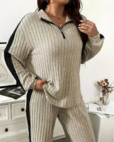 Women’s Designer Sweatshirt & Wide-Leg Pants Set