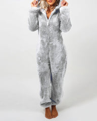 Ultra-Soft Plush Fleece Hooded Onesie Pajamas