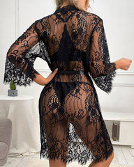 Sexy mesh lace sheer robes