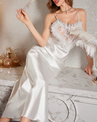 Sexy Lace Heart Long Slip Nightdress