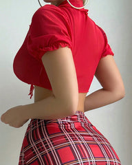 Sexy Schoolgirl Costume Lingerie Set