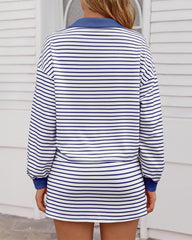 Plus Size V-Neck Mini Skirt Set – Casual 2-Piece Outfit