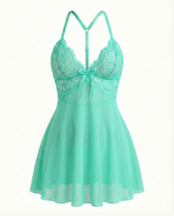 Lace Mesh Backless Babydolls