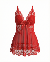 Plus Size Sexy Lace Hollow See-Through Camisole Sleepwear Set