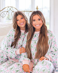 Christmas Print Long-Sleeve Top and Pants Pajama Set