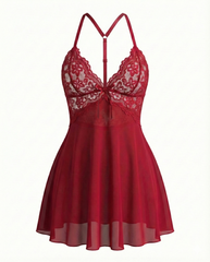 Lace Mesh Backless Babydolls