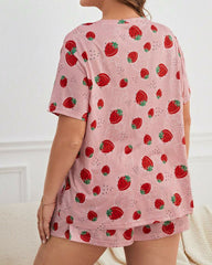 Plus Size Cute Pajamas – Tee & Shorts