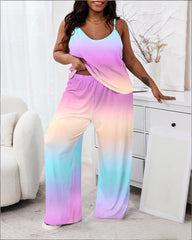 Plus Size Sleeveless Cami Top & Pants Set