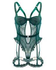 Sexy Contrast Lace Cut-Out Teddy